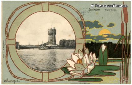 ansichtkaart: Schiedam, Watertoren