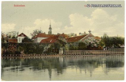 ansichtkaart: Schiedam, Gezicht aan de Nieuwehaven