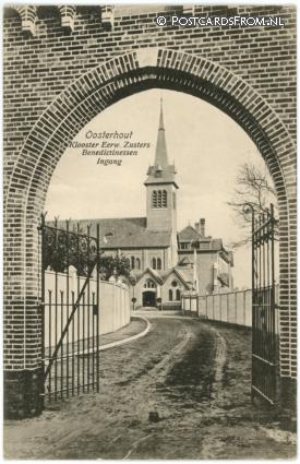 ansichtkaart: Oosterhout NB, Klooster Eerw. Zusters Benedictinessen. Ingagn