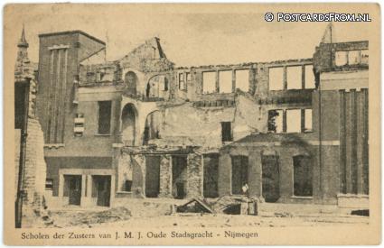ansichtkaart: Nijmegen, Scholen der Zusters van J.M.J. Oude Stadgracht