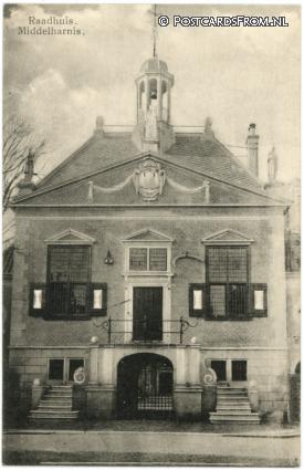 ansichtkaart: Middelharnis, Raadhuis