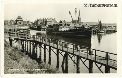 Lemmer, Vertrek Lemmerboot. m.s. Jan Nieveen ansichtkaart: Lemmer, Vertrek Lemmerboot. m.s. Jan Nieveen
