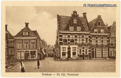 ansichtkaart: Dokkum, De Zijl, Vlasstraat