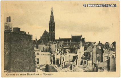 ansichtkaart: Nijmegen, Gezicht op ruine Broerskerk