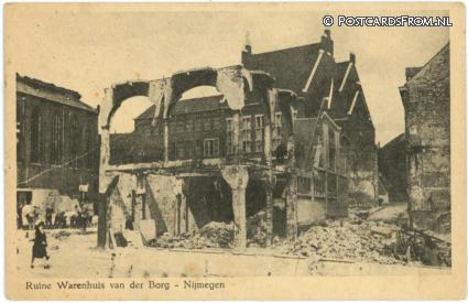 ansichtkaart: Nijmegen, Ruine Warenhuis van der Borg