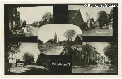 ansichtkaart: Wieringen, Belt Hippolytushoef - Parklaan - Oosterland - Kerkplein