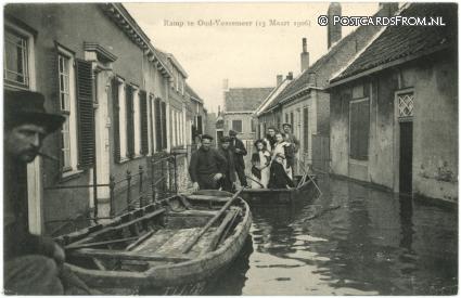 ansichtkaart: Oud-Vossemeer, Ramp 13 Maart 1906