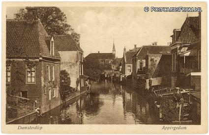 Appingedam, Damsterdiep ansichtkaart: Appingedam, Damsterdiep