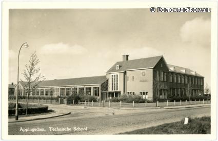 Appingedam, Technische School ansichtkaart: Appingedam, Technische School