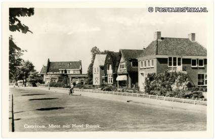 ansichtkaart: Castricum, Mient met Hotel Rusink