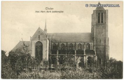 ansichtkaart: Tholen, Ned. Herv. Kerk. Achterzijde