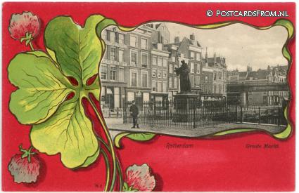 ansichtkaart: Rotterdam, Groote Markt