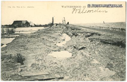 ansichtkaart: Walsoorden, ? Watersnood Zeeland Maart 1906