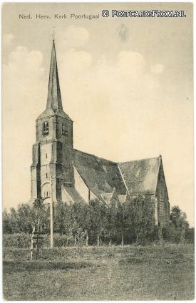 ansichtkaart: Poortugaal, Ned. Herv. Kerk