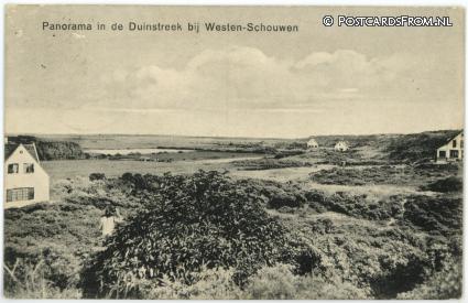Westenschouwen, Panorama in de Duinstreek ansichtkaart: Westenschouwen, Panorama in de Duinstreek
