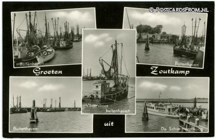 ansichtkaart: Zoutkamp, Buitenhaven - De Schiermonnikoog