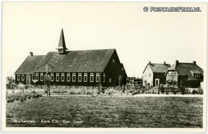 ansichtkaart: Werkendam, Kerk Chr. Ger. Gem