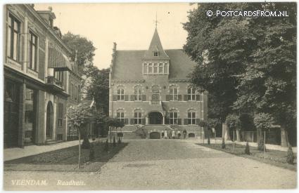 ansichtkaart: Veendam, Raadhuis