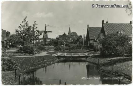 Winsum GN, Landbouwschool ansichtkaart: Winsum GN, Landbouwschool