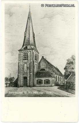 ansichtkaart: Zevenhuizen ZH, Ned. Herv. Kerk