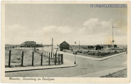 ansichtkaart: Monster, Strandweg en Paviljoen
