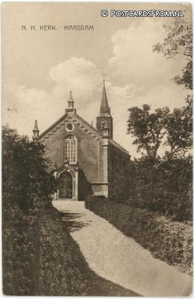 ansichtkaart: Maasdam, N.H. Kerk