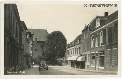 ansichtkaart: Leerdam, Markt
