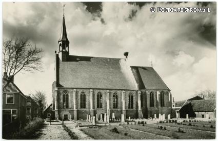 ansichtkaart: Molenaarsgraaf, N.H. Kerk. Exterieur vanuit het Zuiden