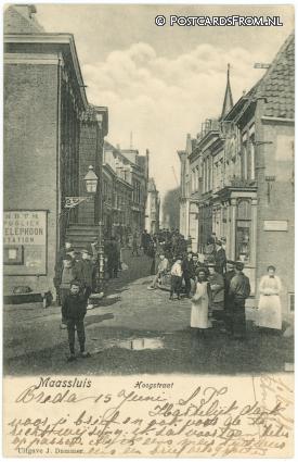 ansichtkaart: Maassluis, Hoogstraat