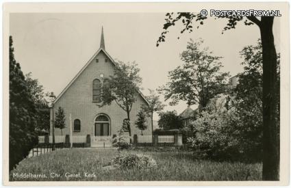 Middelharnis, Chr. Geref. Kerk ansichtkaart: Middelharnis, Chr. Geref. Kerk