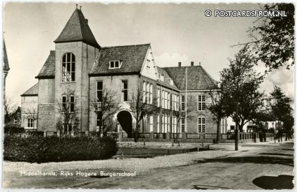 Middelharnis, Rijks Hogere Burgerschool ansichtkaart: Middelharnis, Rijks Hogere Burgerschool