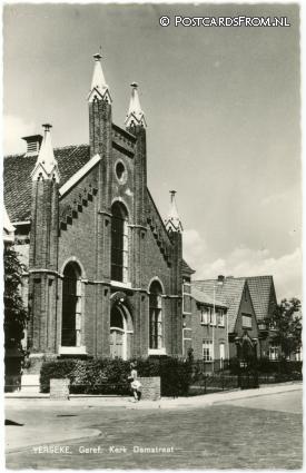 Yerseke, Geref. Kerk Damstraat ansichtkaart: Yerseke, Geref. Kerk Damstraat
