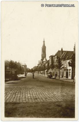 Delft, Nieuwe Langendijk met N.K. Toren ansichtkaart: Delft, Nieuwe Langendijk met N.K. Toren