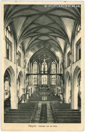 ansichtkaart: Herpen, Interieur van de Kerk