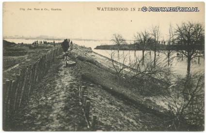 ansichtkaart: Hontenisse, Watersnood in Zeeland - Maart 1906