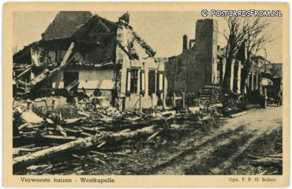 Westkapelle, Verwoeste huizen ansichtkaart: Westkapelle, Verwoeste huizen
