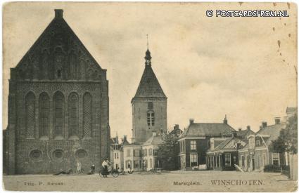 ansichtkaart: Winschoten, Marktplein
