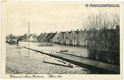 ansichtkaart: Anna Paulowna, Watersnood. Kleine sluis