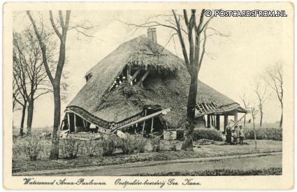 ansichtkaart: Anna Paulowna, Watersnood. Oostpolder-boerderij Gez. Haan