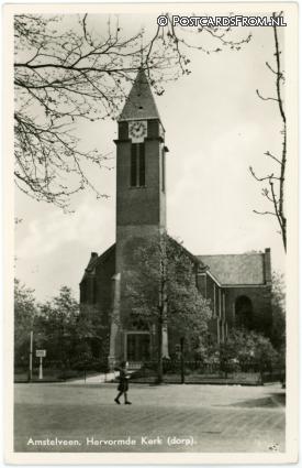 ansichtkaart: Amstelveen, Hervormde Kerk. Dorp