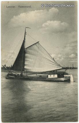 ansichtkaart: Lemmer, Havenmond