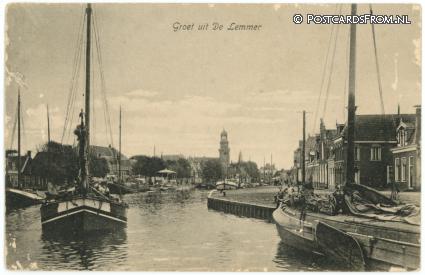 ansichtkaart: Lemmer, Groet uit