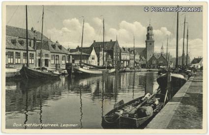 ansichtkaart: Lemmer, Dok met Kortestreek