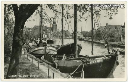 ansichtkaart: Lemmer, Gezicht op Dok