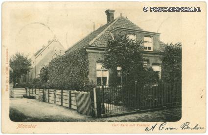 ansichtkaart: Monster, Ger. Kerk met Pastorie